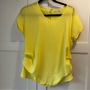 Yellow Blouse with Ruched Sides Size M